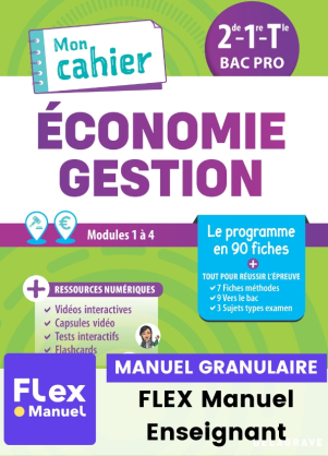 Couverture Pochette Mon cahier Économie-Gestion 2de, 1re, Tle Bac Pro - Collection Mon cahier