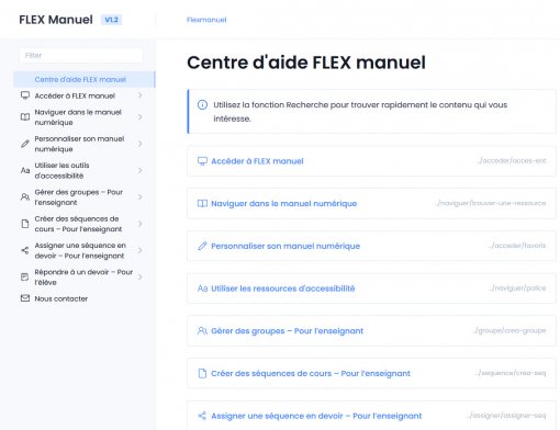 Centre d'aide FLEX manuel